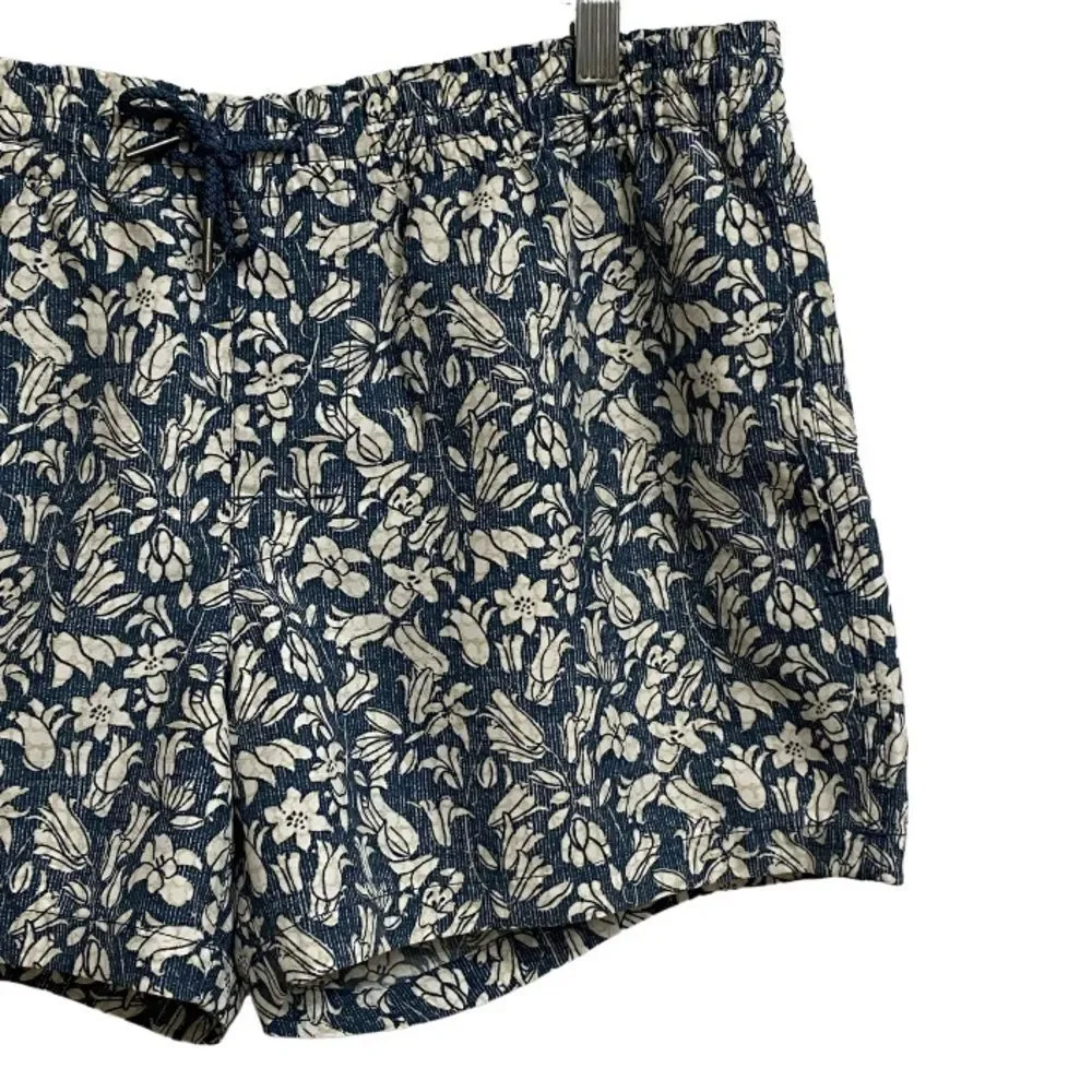Club Monaco Tailored Fit Men's Floral Swim Trunks Sz M Blue Summer Beach Coastal - Picture 4 of 16